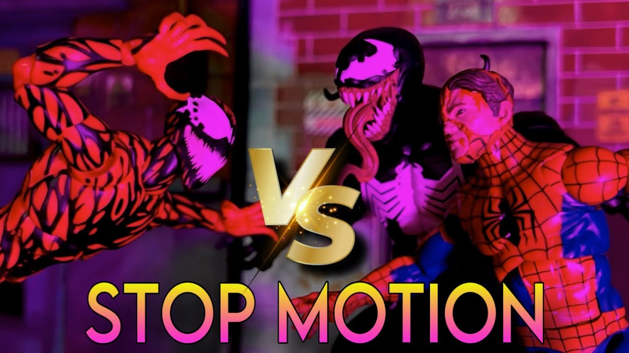 Spiderman & Venom VS Carnage - stop motion Marvel Legends