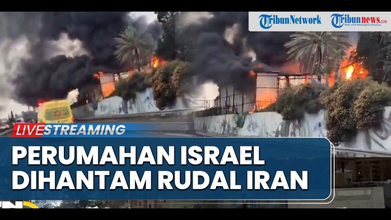 🔴Penampakan Area Perumahan di Israel Tengah Dihantam Rudal Iran, Bangunan Terbakar