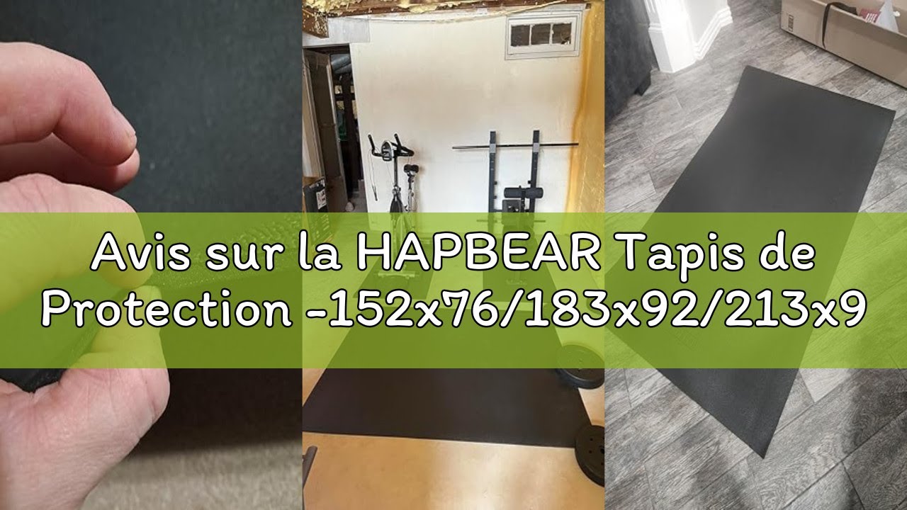 Avis sur la HAPBEAR Tapis de Protection -152x76/183x92/213x92x0.6cm, Antidérapant pour Appareils de