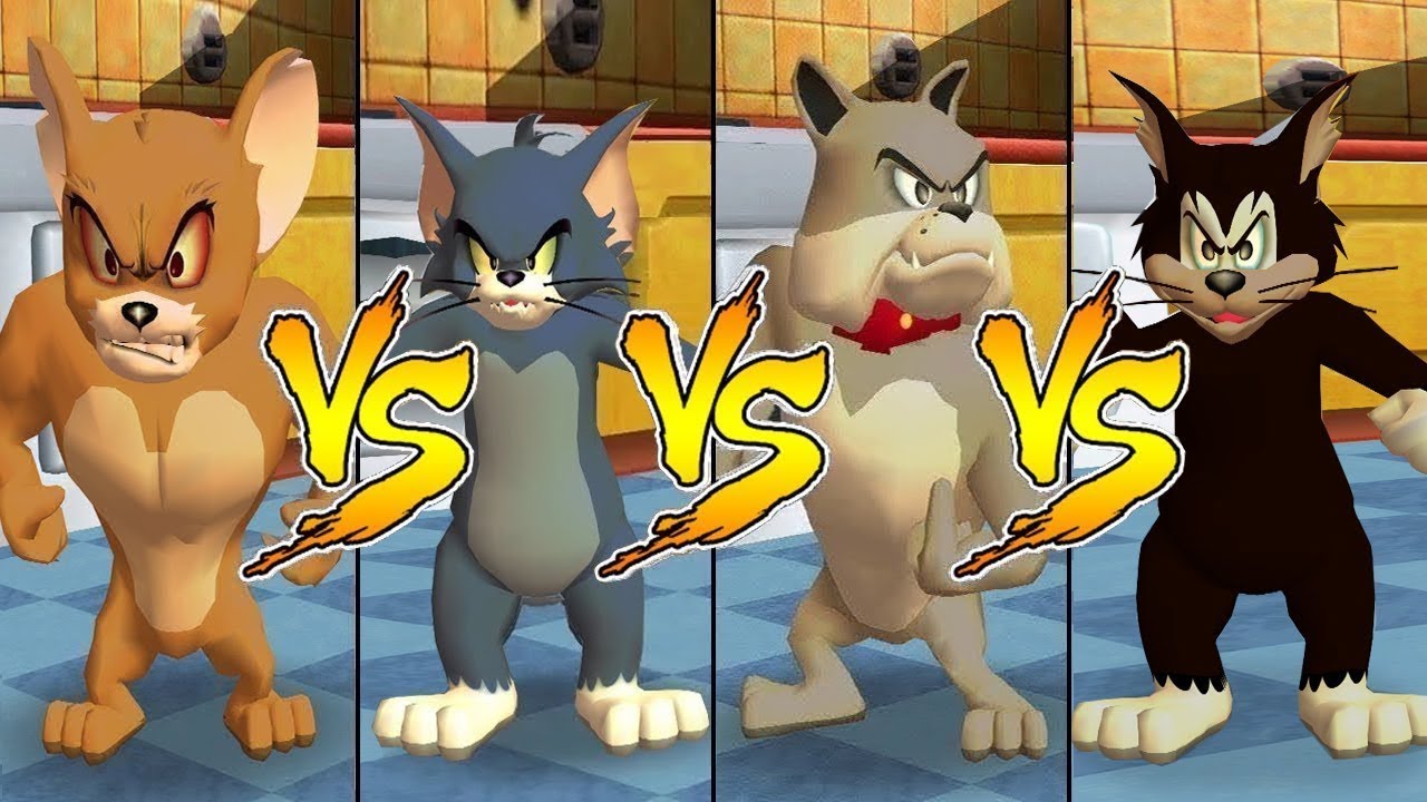 Tom and Jerry in War of the Whiskers Butch Vs Spike Vs Tom Vs Monster Jerry (Master Difficulty)
