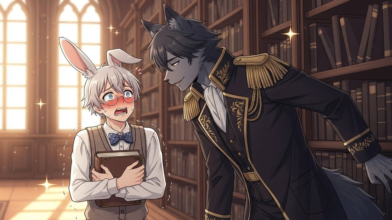 The Rabbit teacher fears the Wolf, but the Wolf mistakes his trembling for shyness and love.