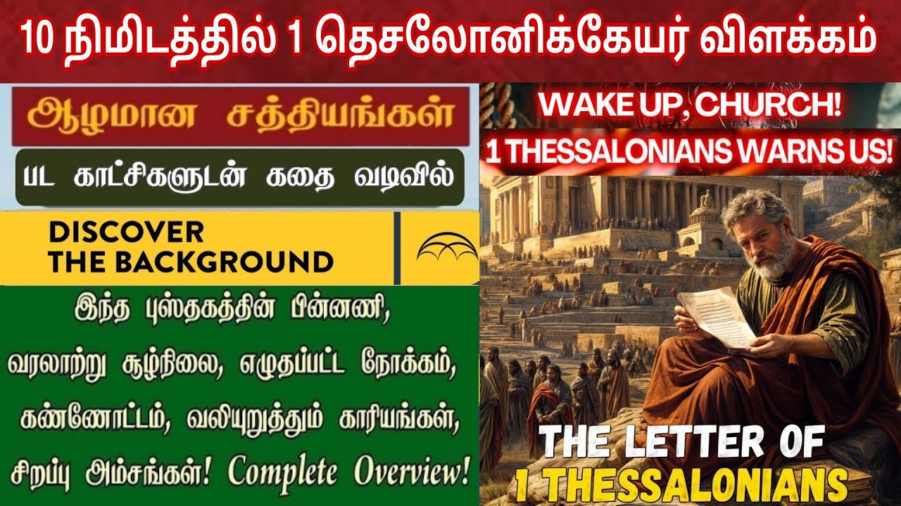 1 தெசலோனிக்கேயர் விளக்கம் | 1 thessalonians bible study in tamil | பவுலின் நிருபங்கள்