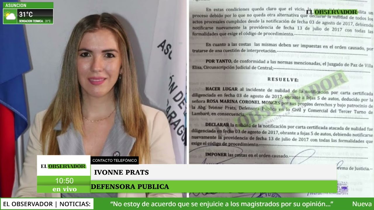 Ivonne Prats. Defensora Pública. Anulación de notificación por graves