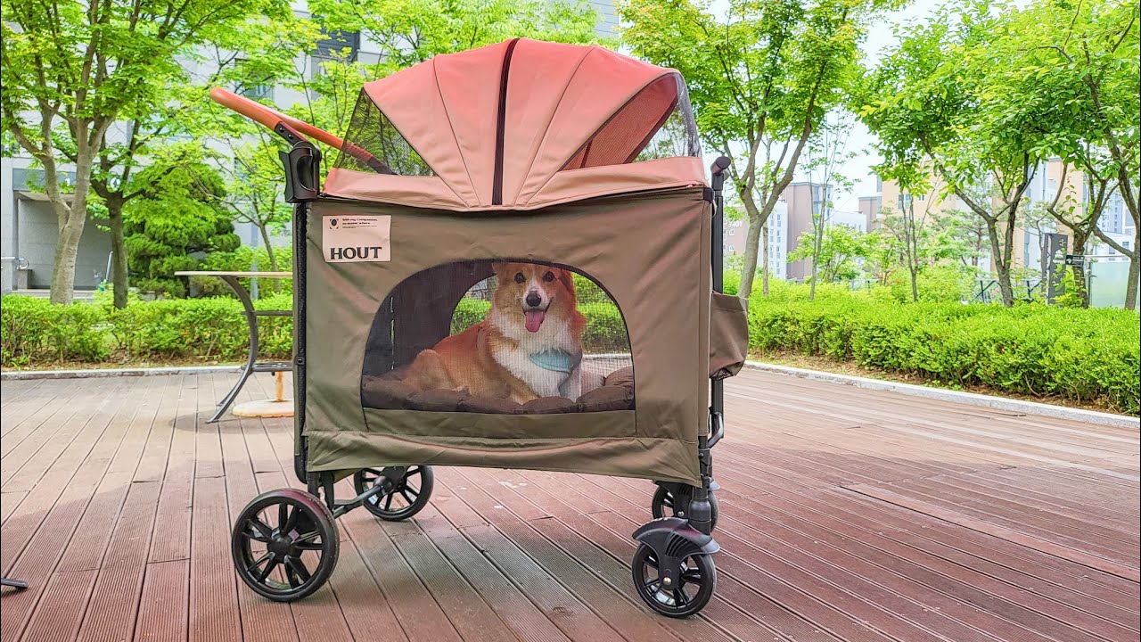GO HOUT 중대형견도 거뜬한 하웃 저상 강아지 유모차