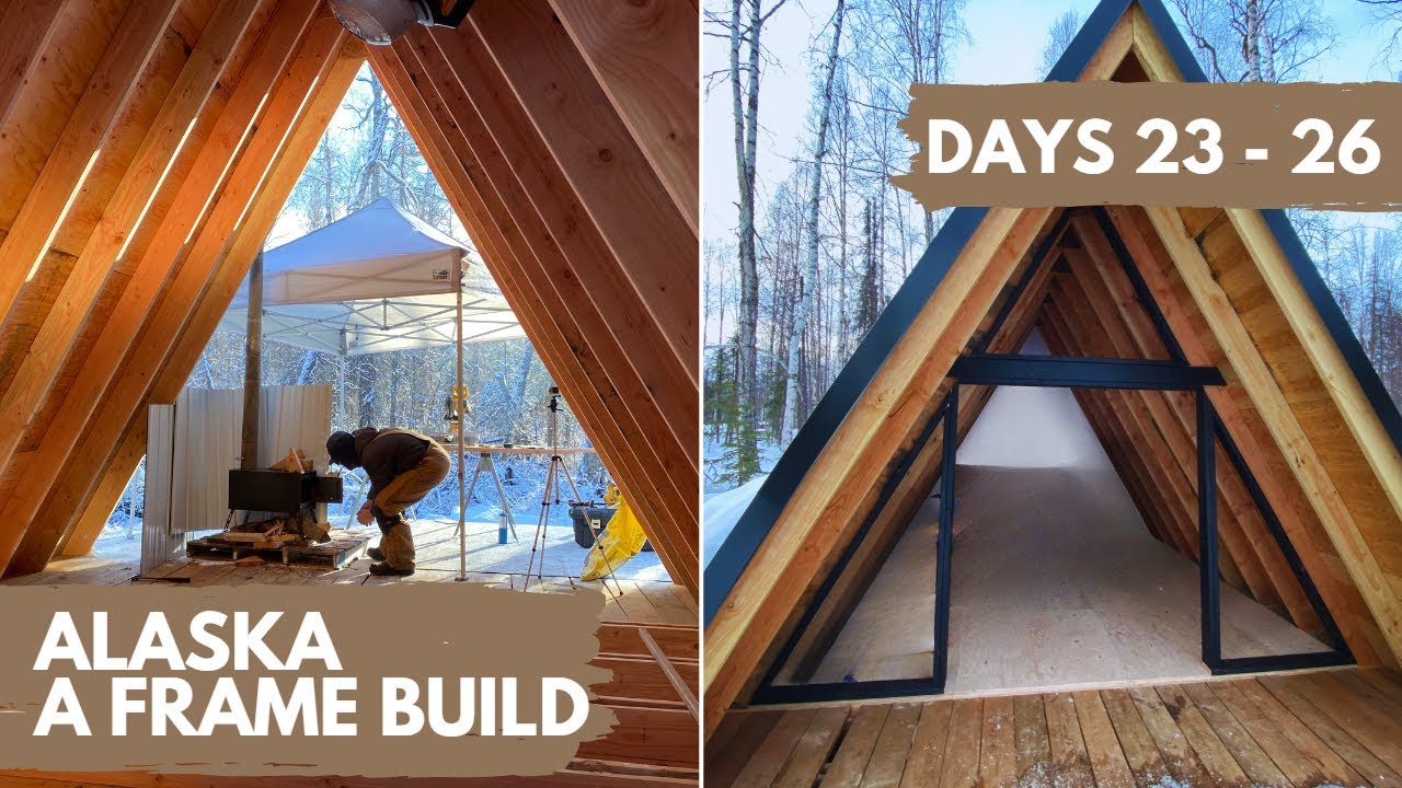 Building an Off Grid A-Frame Cabin in Alaska - TIMELAPSE - Episode 3