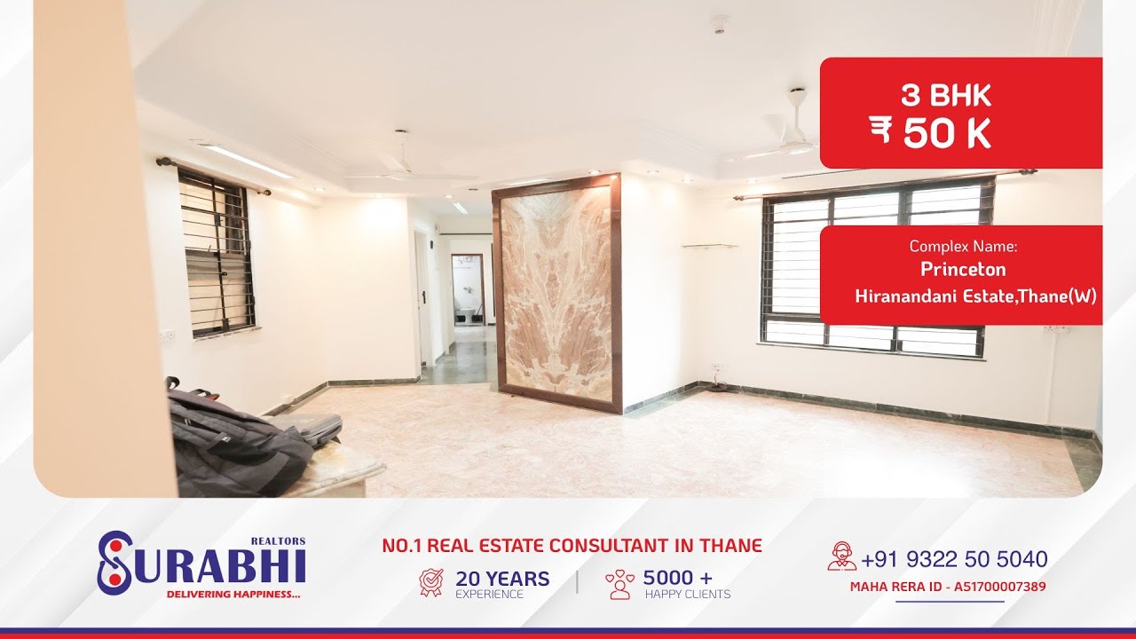🏡 3 BHK Flat for Rent in Hiranandani Estate, Thane | ₹50,000 Rent | Semi-Furnished.