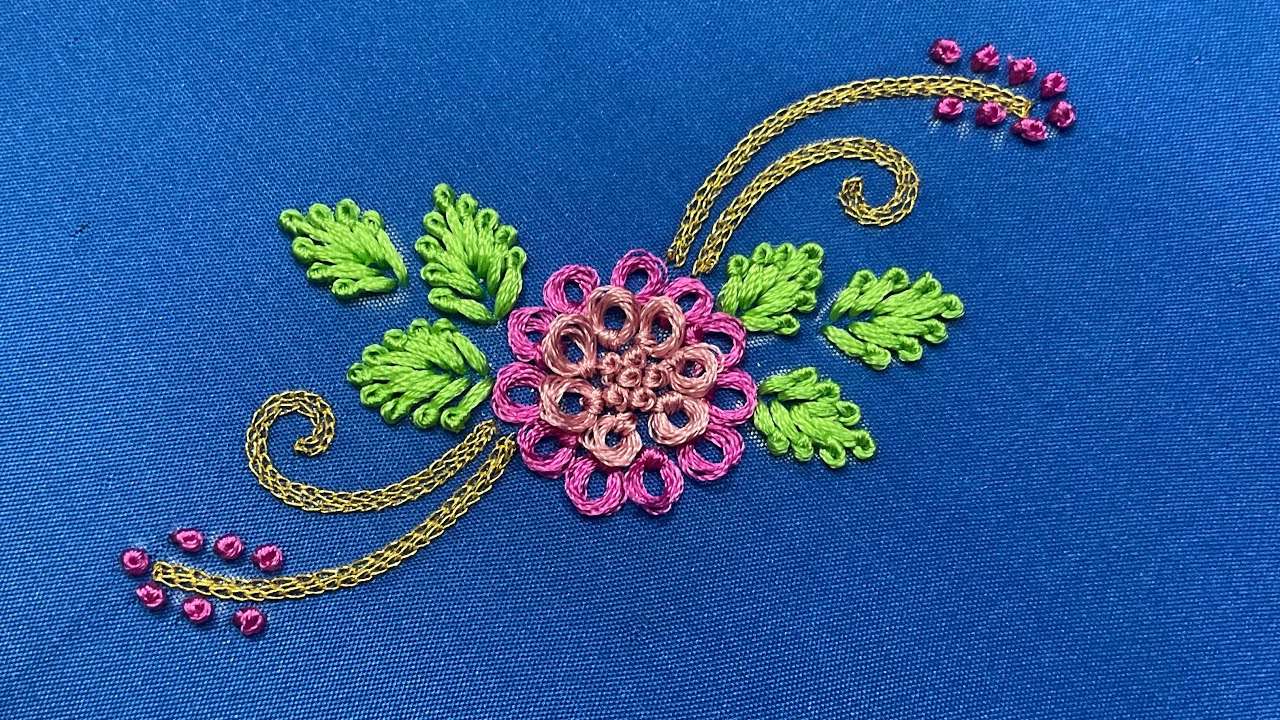 Aari embroidery tutorial /#10/ Ring knot embroidery with silk threads
