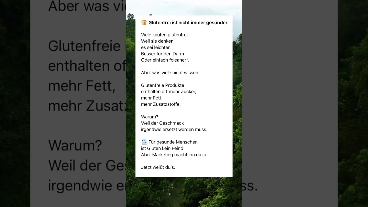 Warum glutenfrei oft unges&uuml;nder ist #shortfakten #glutenmythos #gesundheit