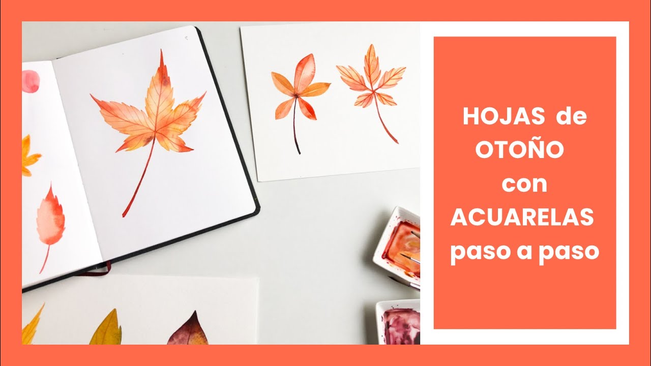 🍁Cómo Pintar HOJAS DE OTOÑO con ACUARELAS paso a paso 🤩