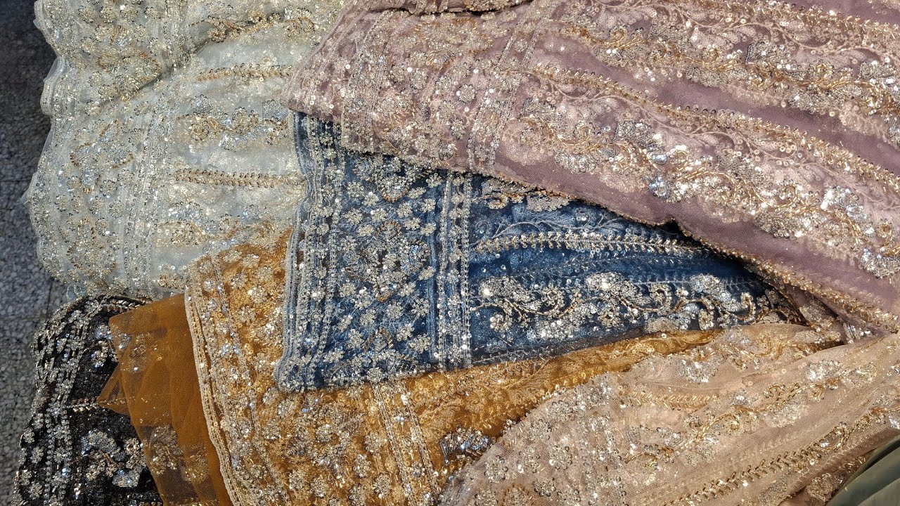 Cutdana work embroidery Net Suit || Luxury cutdana net Fabric || Turkish & Dubai cutdana Work Dress 