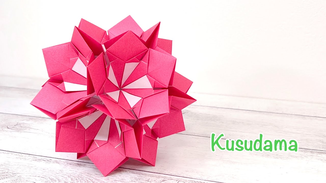 折り紙 お花のくす玉を作ってみた!作り方/How to make flowers kusudama.Origami paper.Modular origami.Paper craft.
