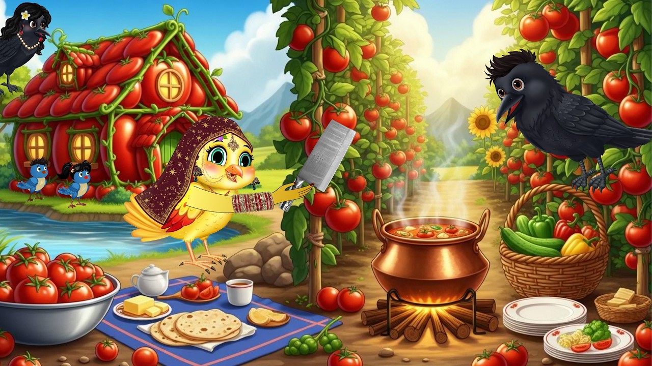 चिड़िया का टमाटर का घर | Chidiya Wala Cartoon | Chidiya  Acchi Cartoon | Hindi Kahani Cartoon |