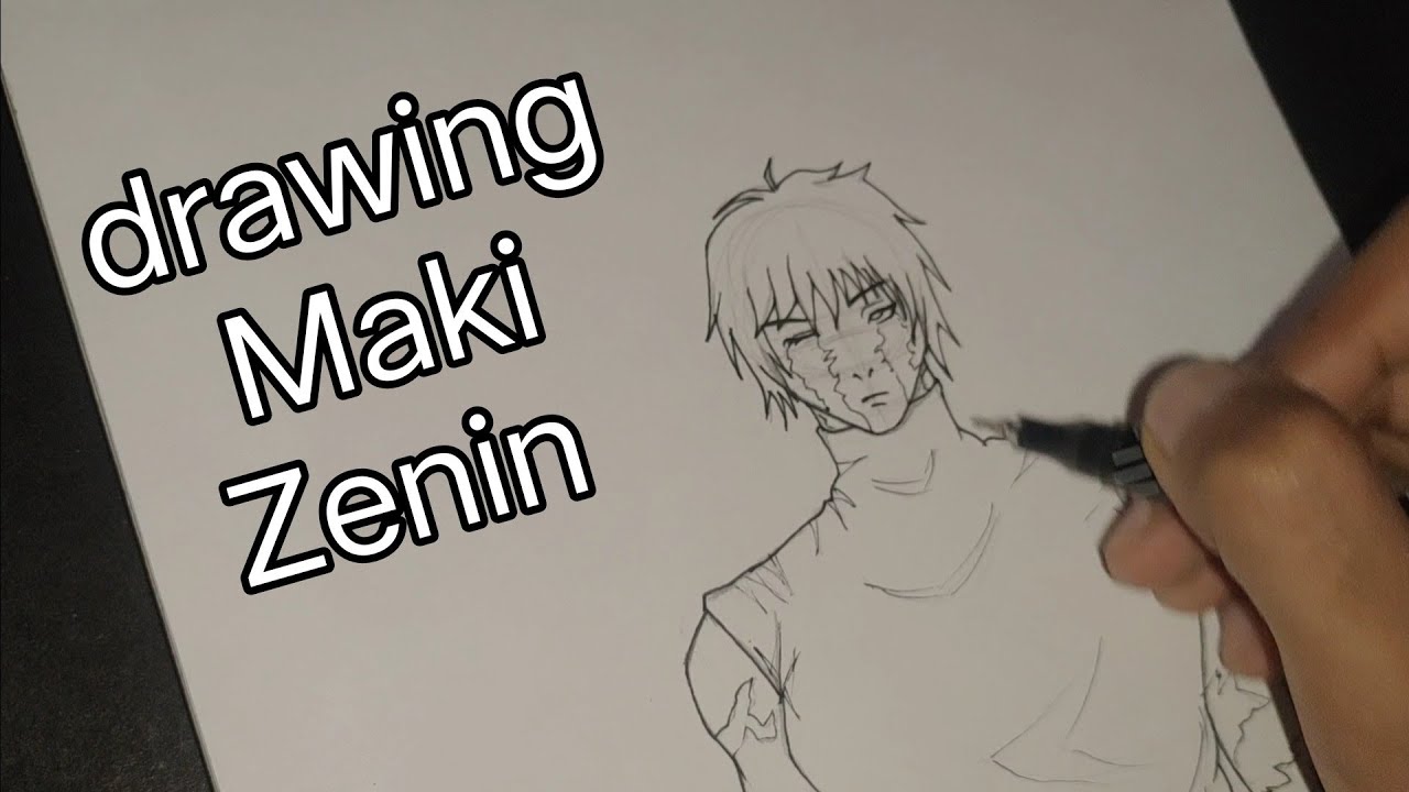 How to draw Maki Zenin from Jujutsu Kaisen