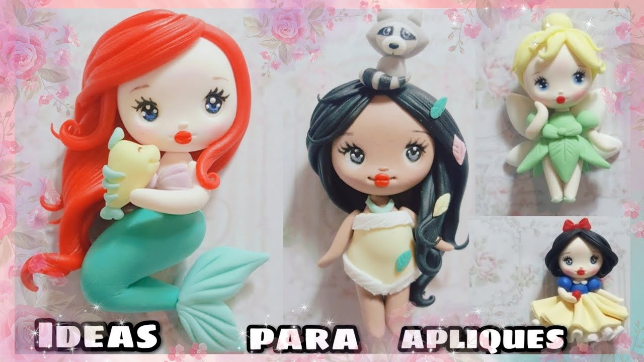 😍👸💜PRINCESAS en PORCELANA FRÍA💜// PARA APLIQUES// LLAVEROS// COLLARES👸💜