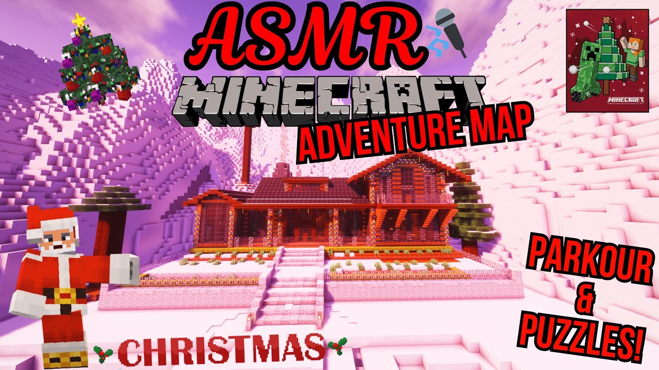 ASMR Minecraft Adventure Map🎅🎄Winter Puzzleland 2🎁✨WHISPERING + GAME, KEYBOARD, & MOUSE SOUNDS