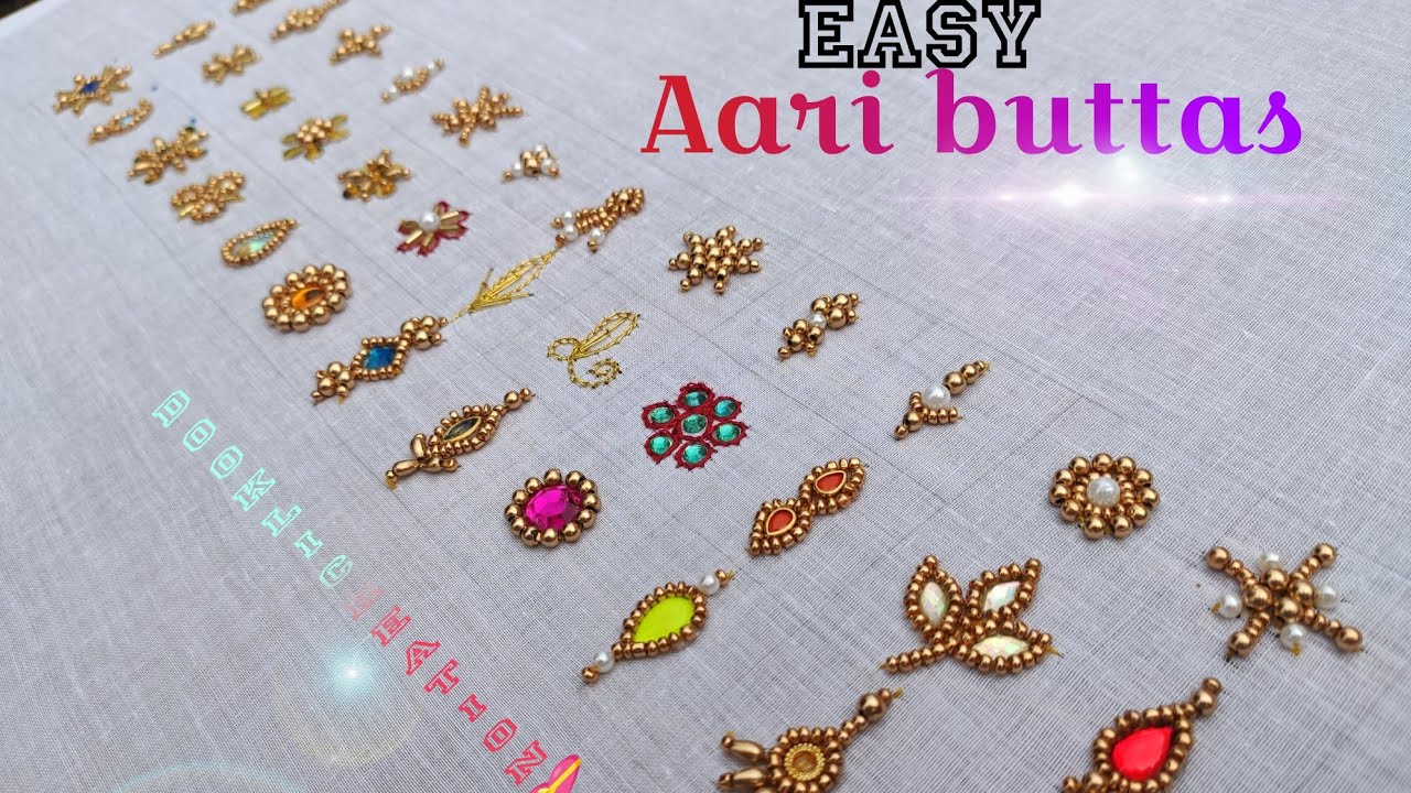 simple aari buttas2023, +color Full easy property buttas, simple aari work buttas