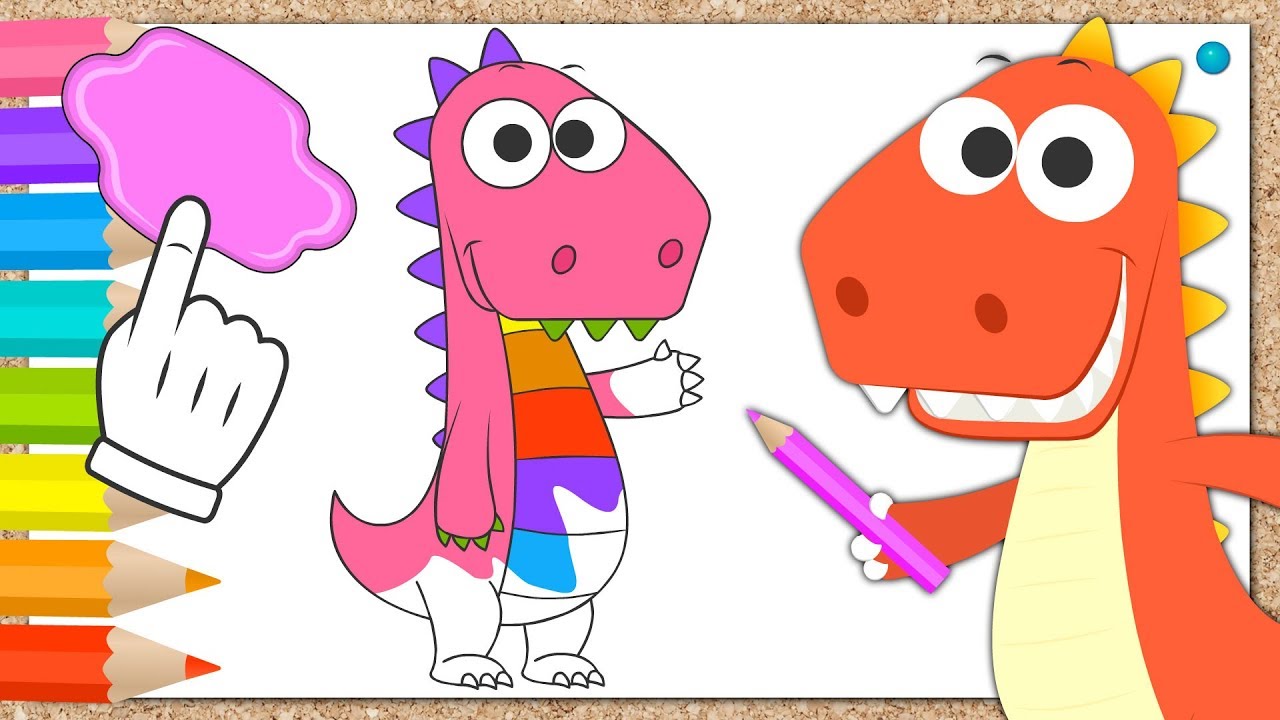 Aprende con Eddie cómo colorear a Eddie el dinosaurio 🎨🦖 Colorea, pinta y dibuja con Eddie