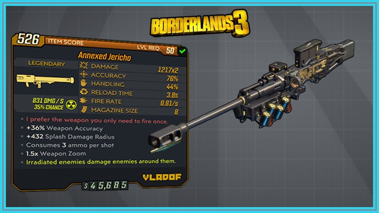Jericho Overview | Legendary Heavy Weapon | Borderlands 3