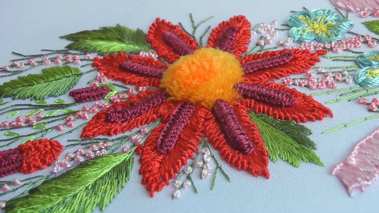EMBROIDERY: AFRICAN DAISY \ ВЫШИВКА: АФРИКАНСКАЯ РОМАШКА