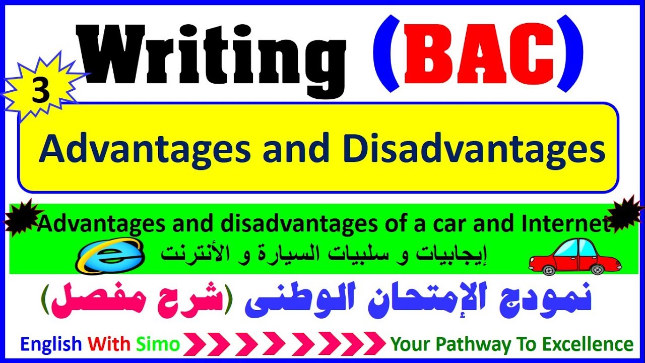 Writing A Paragraph: Advantages and Disadvantages (The car and the Internet) - English With Simo