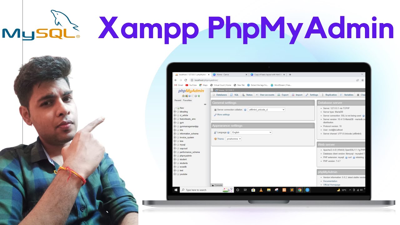 How to create database and table through XAMPP in MySQL | MySQL Tutorial for beginners in Hindi - 33