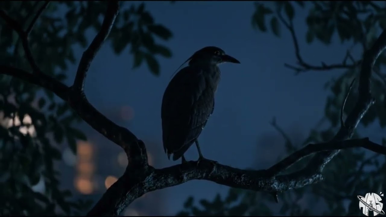 Midnight Urban Hermit: Rhythmic Night Heron Calls for Deep Sleep. [ASMR]