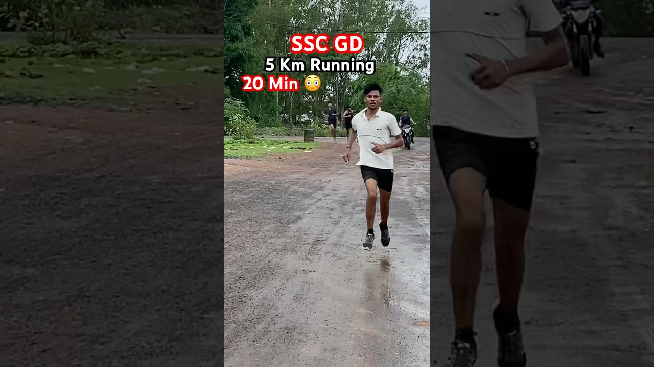 SSC GD 5km Running 20min 💥😳#sscgd #sscgdmedical
