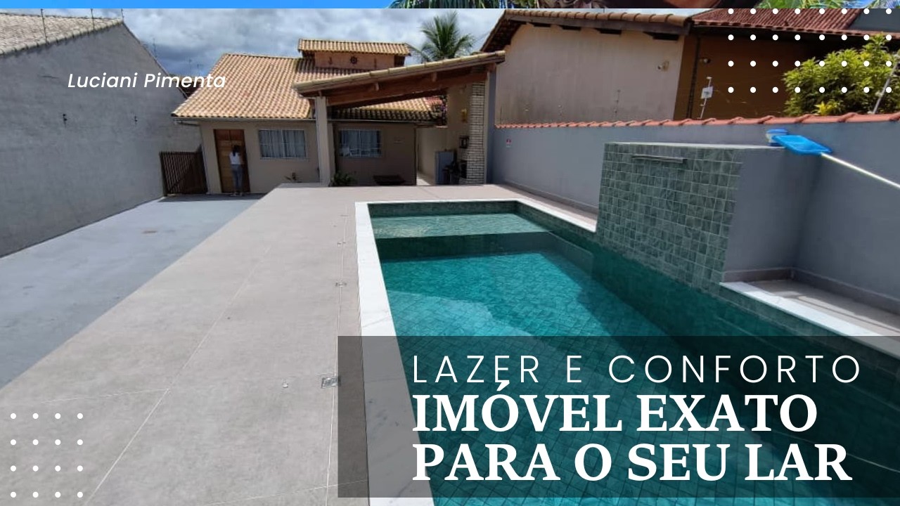 Ref. 618 - Casa para venda com 3 dorms em lote enorme com PISCINA e AREA GOURMET em itanhaém SP