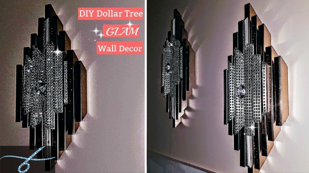 DIY Dollar Tree Glam Wall Decor - DIY Room Decor-  Elegant simple and easy decor on a budget