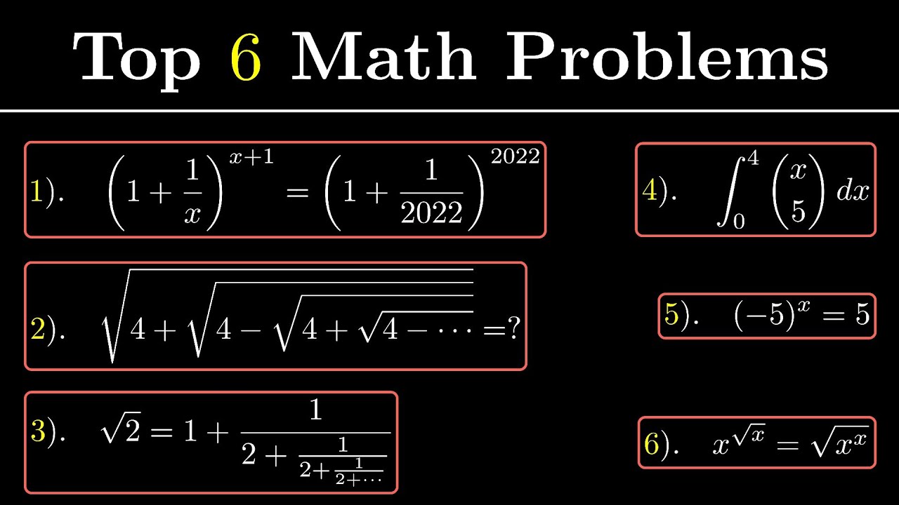 Top 6  Math difficult Questions Solved | math animation