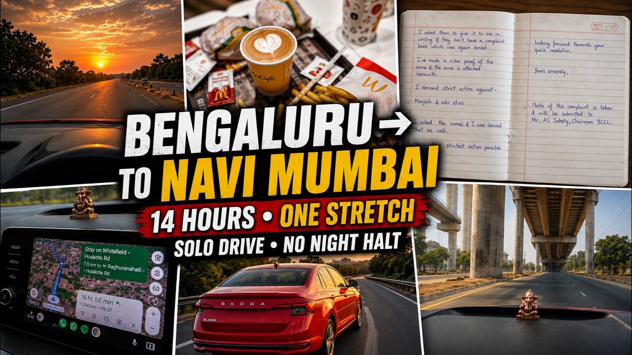 Bengaluru to Navi Mumbai | One Stretch | 14 Hour Solo Drive