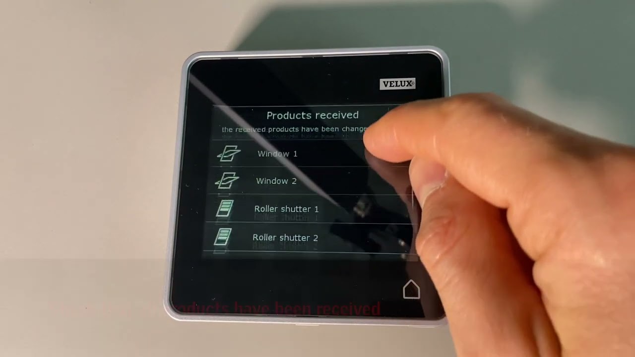 Copying products from VELUX ACTIVE with Netatmo to control pad KLR 200
