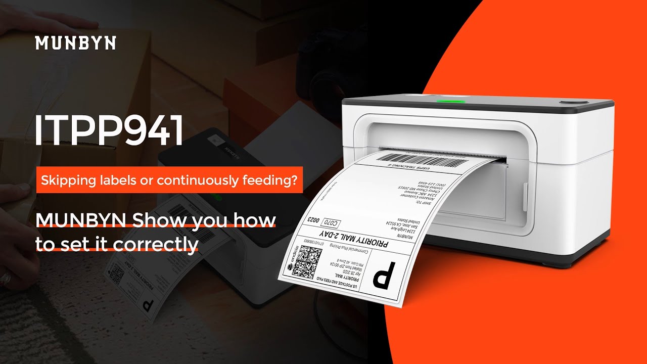 MUNBYN Skipping labels or continuously feeding?MUNBYN RealWriter 941