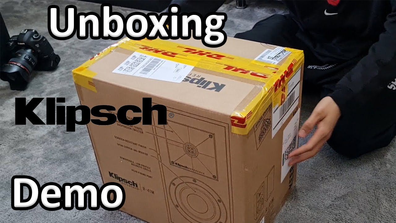 Klipsch R-41M unboxing from Amazon + Demo on Yamaha RX-V6A sound test / Bahrain
