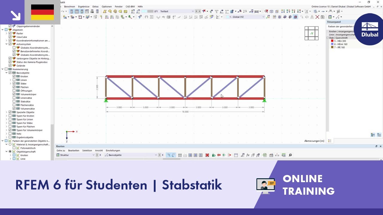 RFEM 6 für Studenten | Einführung in die Stabstatik | 13.04.2022