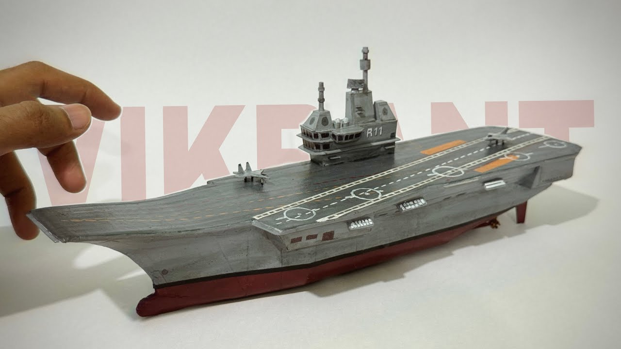INS VIKRANT - Making realistic aircraft carrier using cardboard 