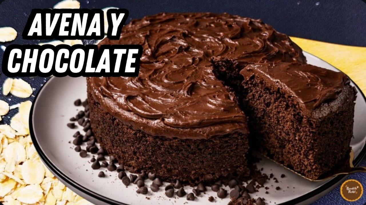 Torta de Avena y Chocolate Increíblemente  Húmeda + Cobertura Con 3 Ingredientes (Sin Lácteos) 🍫😋