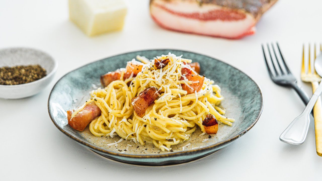 Spaghetti Carbonara Przepis prosto z Rzymu 🇮🇹 Kuchnia włoska z Polsce 🍝
