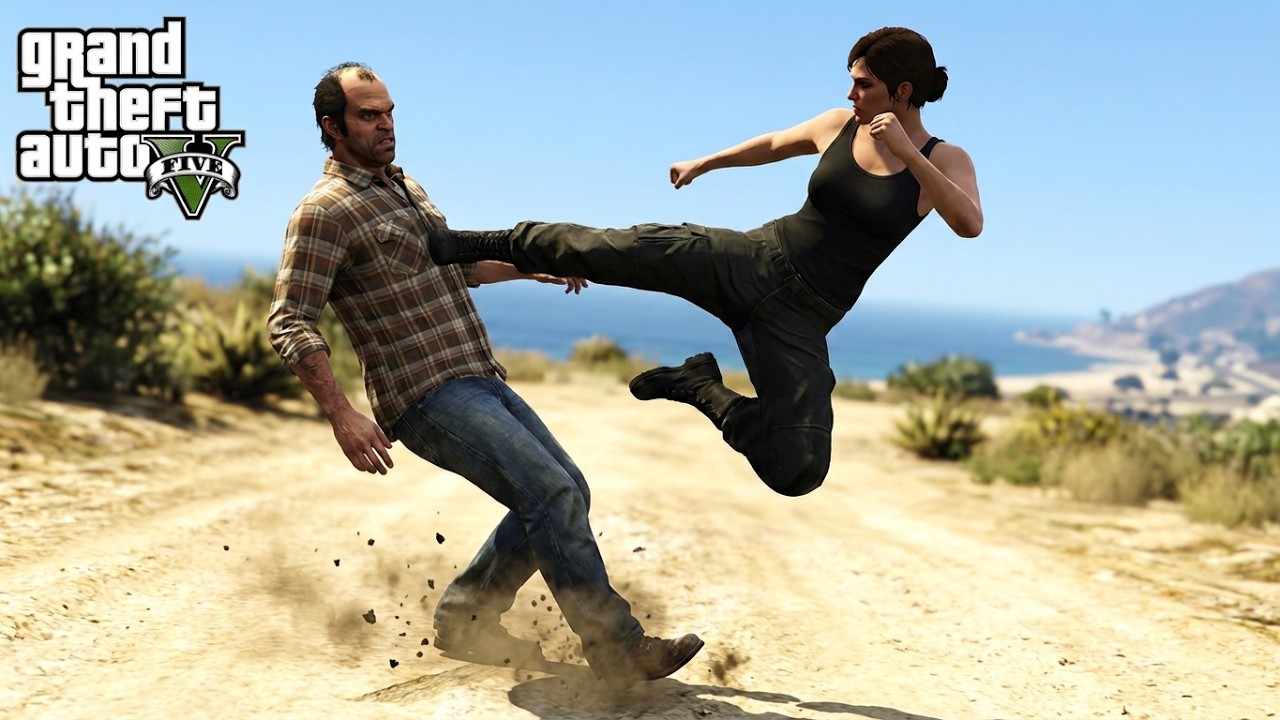 GTA 5 : WRESTLING LIKE IN WWE #14 (RKO, Spear, Suplex etc...)