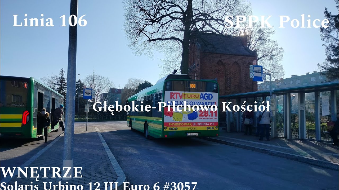 [WNĘTRZE] Szczecin Linia 106 Głębokie-Pilchowo Kościół Solaris Urbino 12 III Euro 6 #3057