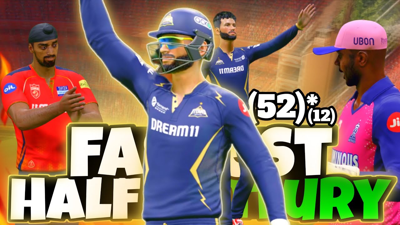Broke the RECORD of Fastest IPL Half Century in Cricket24 Career Mode