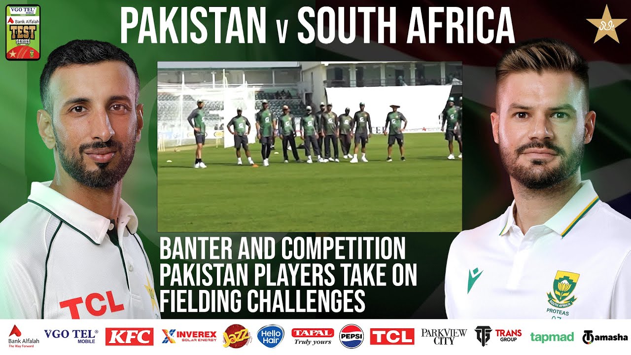 Banter and competition: Pakistan players take on fielding challenges 🏏