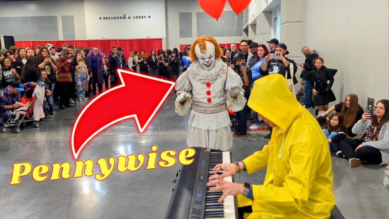 Clown hears Dr. Dre. Shocks the crowd with moves.