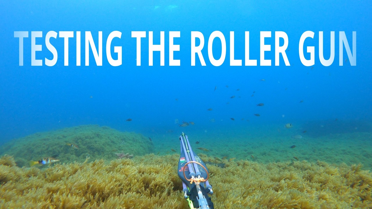 Testing the roller gun - Spearfishing Malta