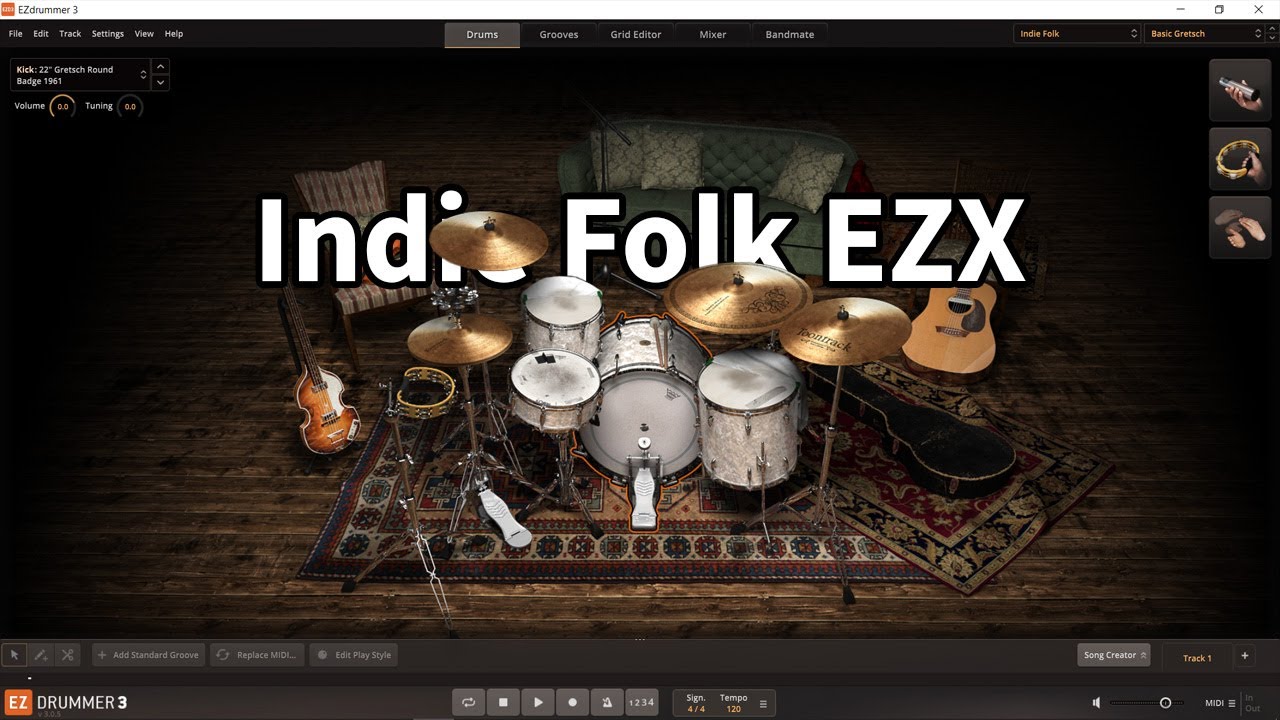 Toontrack EZDrummer 3 Indie Folk EZX All Presets Demo