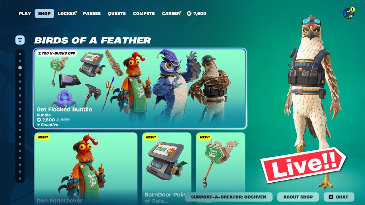 🔴 Fortnite *NEW* GET FLOCKED BUNDLE ITEM SHOP OUT NOW November 23! (Chapter 7 SOON)