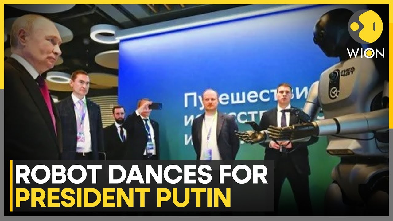 Sberbank Unveils 'Green' Humanoid Robot in Moscow, Dances for Putin | WION