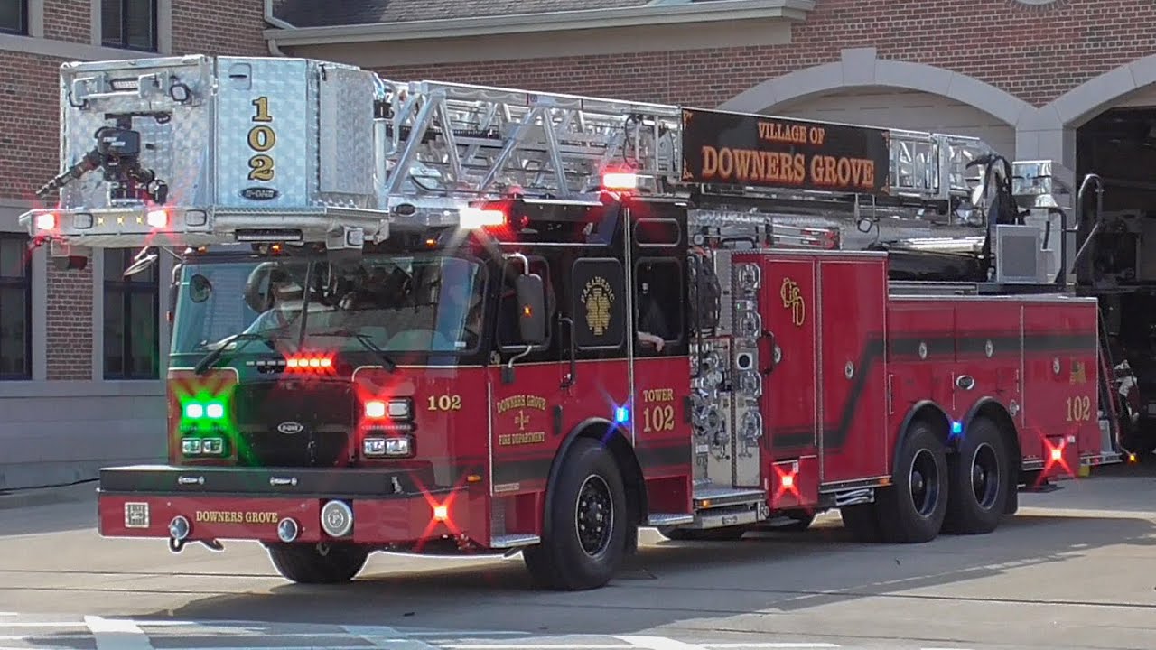 *FIRST CALL* Downers Grove Fire Dept BRAND NEW Tower 102 and Medic 102 Responding