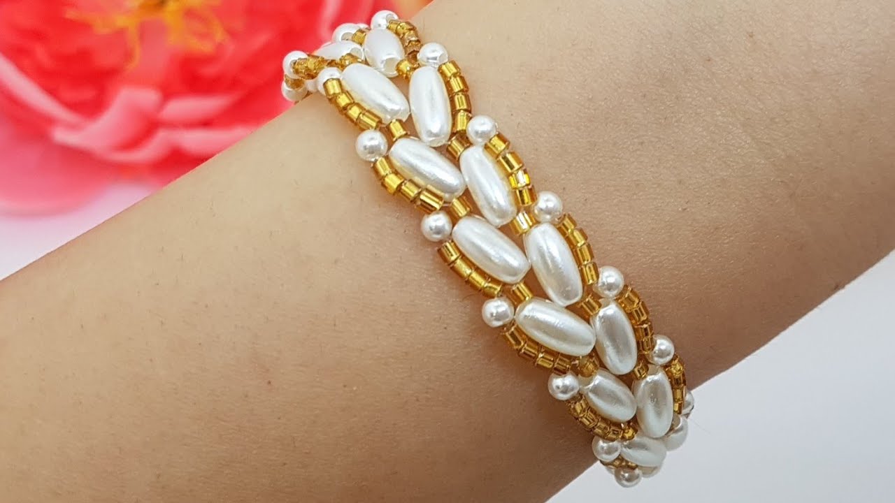 BRACELET/Beaded bracelet/Pearl BRACELET/Diy Bracelet/Tutorial/Браслет из бусин/Как сделать браслет