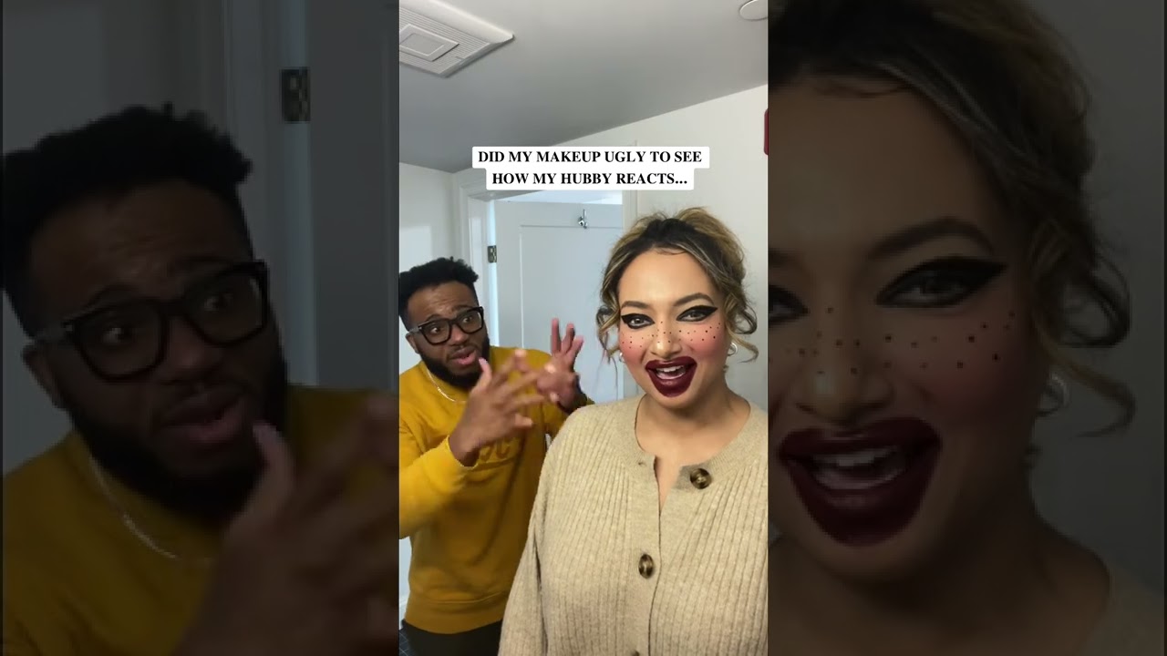 Did my makeup 𝐔𝐆𝐋𝐘 to see how hubby reacts&hellip; 😭😂